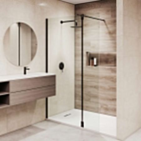 Душевая перегородка RGW Walk In 351005143-14 140х195 стекло прозрачное профиль черный