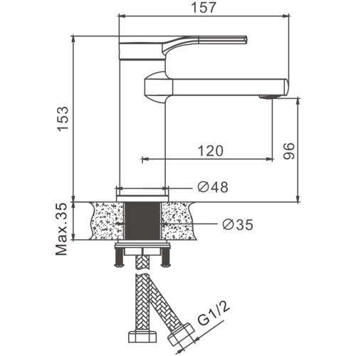 Смеситель BELZ B10612 на раковину хром - фото 2