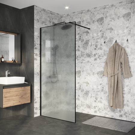 Душевая перегородка Niagara Nova NG-781-90BLACK 90х200 стекло матовое профиль черный матовый