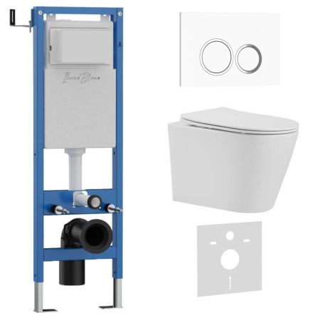 Комплект унитаз с инталляцией и клавишей смыва Iberica Blanca BURGOS ALTO IB.001M.BRA.234.821