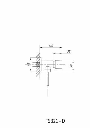 Смеситель для писсуара TSARSBERG TSB-021D настенный хром