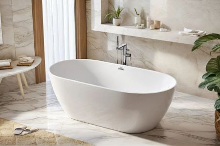 Ванна акриловая Cerutti SPA CT10509 170х75 отдельностоящая овальная с ножками