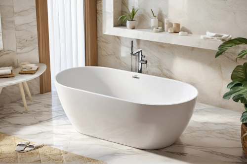 Ванна акриловая Cerutti SPA CT10509 170х75 отдельностоящая овальная - фото 2