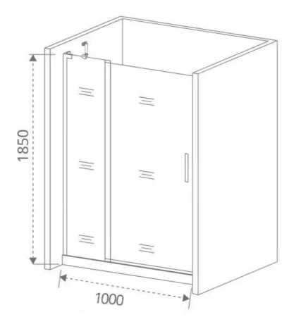 Душевая перегородка Good Door FANTASY ФА00035 100х185 стекло прозрачное профиль хром