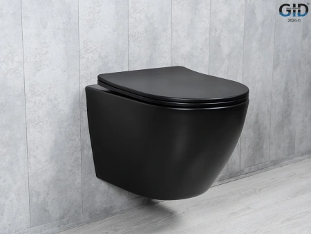 Унитаз подвесной Gid Tornado 62261Y черный матовый с сиденьем микролифт безободковый смыв торнадо