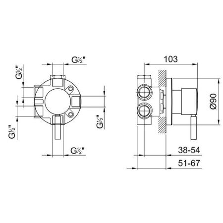 Внутренняя часть смесителя для душа Fantini Completamenti 19 00 1679A