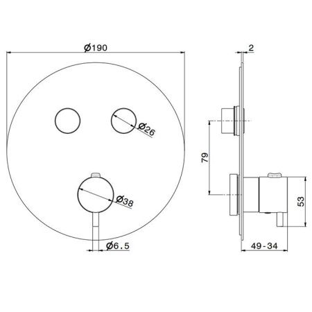 Смеситель для душа Newform Icona Classic 70426EX.50.050 встраиваемый в стену нержавеющая сталь с термостатом