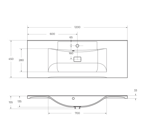 Раковина из искусственного камня BelBagno BB1200/450-LV-MR-PR 120х45 накладная цвет белый - фото 2