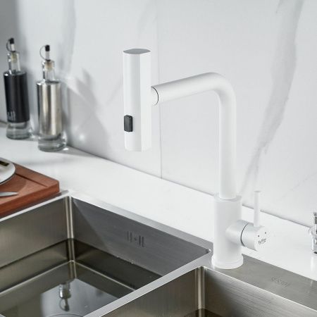 Смеситель для кухни Raffine F203C на мойку белый