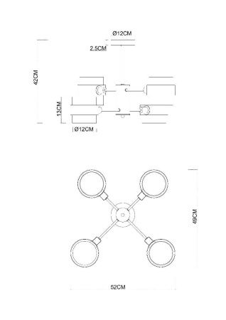 Люстра на штанге Arte Lamp Carlo (Царло) A8205SP-4BK