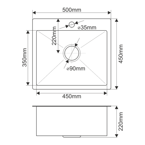 Кухонная мойка Melana ProfLine H5045/2 сатин 50x45 цвет сатин - фото 2