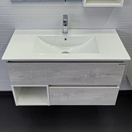 Тумба с раковиной Comforty Турин 00-00014644CF 90х50 подвесная цвет серый