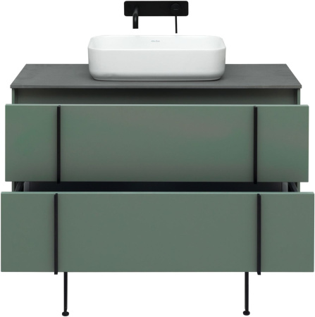Тумба под раковину Allen Brau Reality 1.32007.CGM 100х46х50 подвесная цвет зеленый/серый