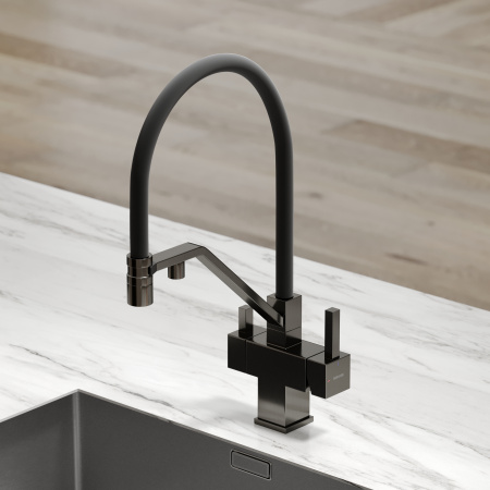 Смеситель для кухни Sancos Loro SC4007GG на мойку вороненая сталь/черный