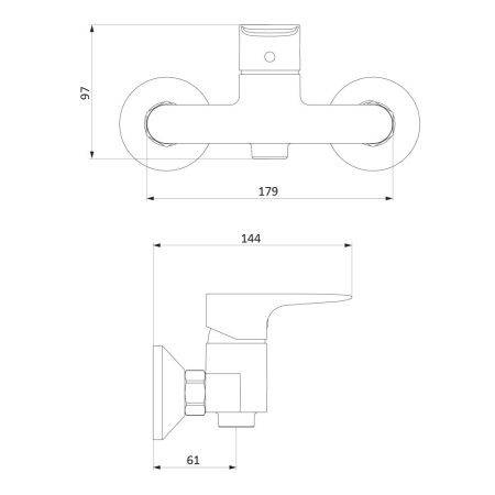 Смеситель для душа Damixa Origin Evo 782000000 настенный хром