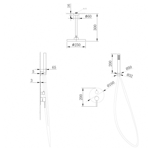 Душевая система ABBER AF8821NG встраиваемая в стену - фото 3
