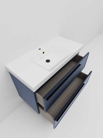 Тумба с раковиной La Fenice Elba TWIN NFNC-01-ELB-BG-80-2-3-80 80х50 подвесная цвет синий