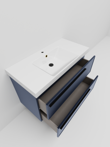 Тумба с раковиной La Fenice Elba TWIN NFNC-01-ELB-BG-100-2-3-100 101х62х49 подвесная цвет синий - фото 4