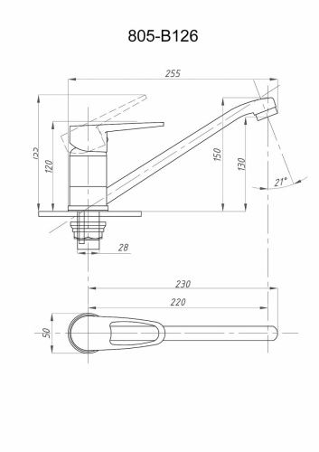 Смеситель для кухни FAUZT FZs-805-126 на мойку хром - фото 4