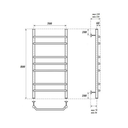 Полотенцесушитель электрический Point Венера PN07158E 55х80 хром