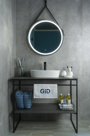 Раковина керамическая Gid Lago 51166 50х40 накладная цвет белый 1 отверстие под смеситель