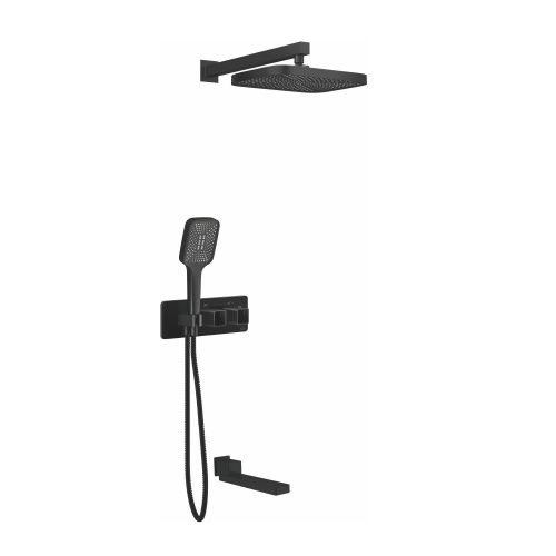 Душевая система Rose R1095H встраиваемая в стену цвет черный с термостатом - фото 2