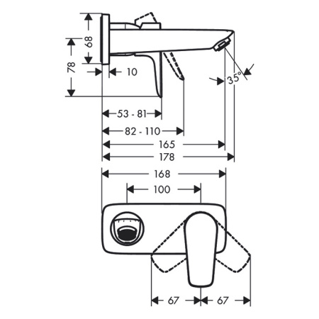 Смеситель для раковины Hansgrohe Talis E 71732000 встраиваемый в стену хром