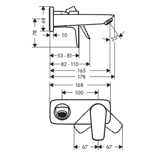 Смеситель для раковины Hansgrohe Talis E 71732000 встраиваемый в стену хром - фото 2