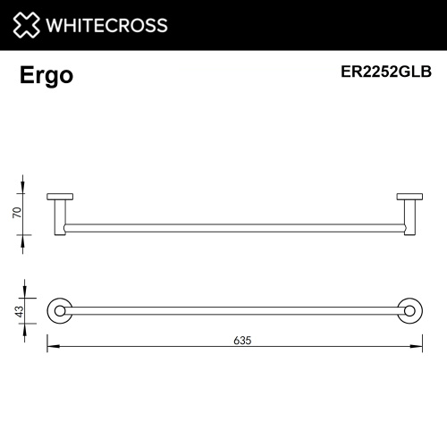 Полотенцедержатель Whitecross ERGO gold brushed ER2252GLB - фото 2