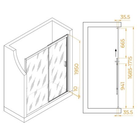 Душевая дверь RGW Passage 350801717-11 170х195 стекло прозрачное профиль хром