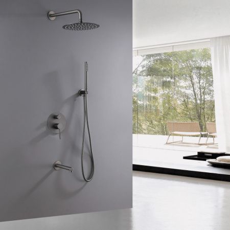 Душевая система Abber AF8817NG встраиваемая в стену цвет серый