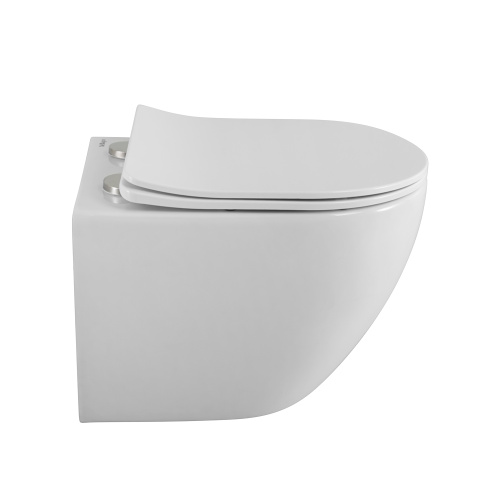 Унитаз подвесной BelBagno UNO BB7306CHR/SC белый с сиденьем микролифт безободковый каскадный смыв - фото 4