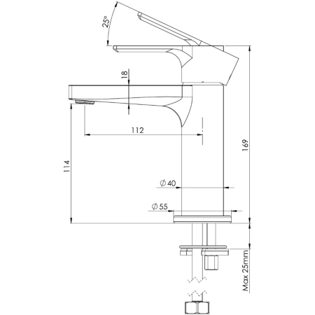 Смеситель Mariani Kali A00380KL12 на раковину хром