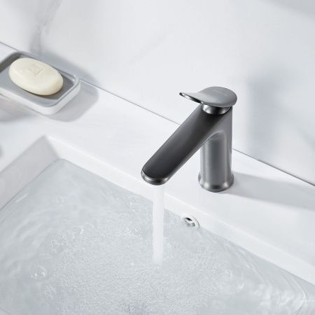 Смеситель Shevanik S4701T на раковину оружейная сталь