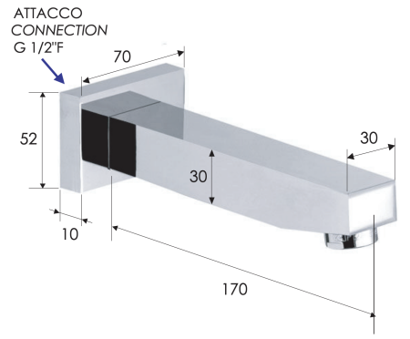 Излив Remer 91S настенный хром