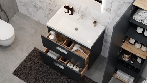 Тумба под раковину Velvex ORLANDO tnORL.80-232 80х45х80 напольная цвет серый - фото 5