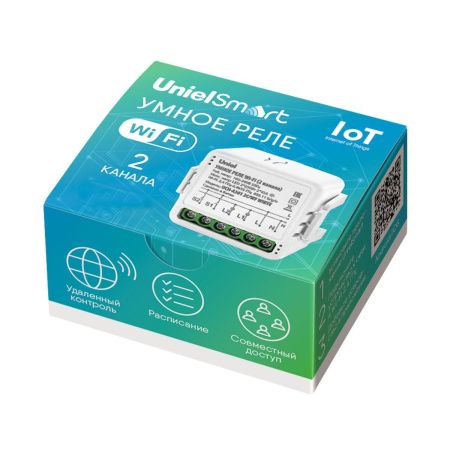 Умное реле Wi-Fi Uniel UCH-A301 2C/WF WHITE