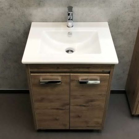 Тумба с раковиной Comforty Марио 00-00004155CF 60х50 напольная цвет коричневый