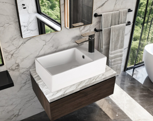 Раковина из сантехнического фарфора Cerutti SPA CR7098D 48х14 накладная цвет белый