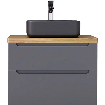 Тумба под раковину Jorno WOOD wood.01.80/P/GR 80х52х56 подвесная цвет серый