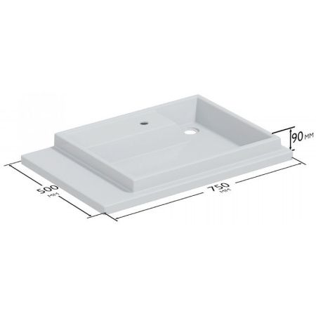 Раковина из искусственного камня СанТа Юпитер 900137 80х50 над стиральной машиной цвет белый 1 отверстие под смеситель