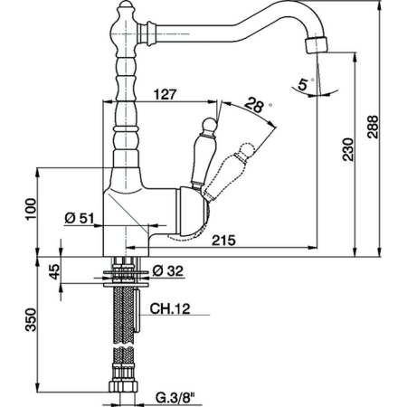 Смеситель для кухни Cisal EM00253021 на мойку хром