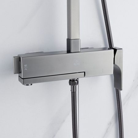 Душевая стойка Rose R1056T настенная цвет оружейная сталь