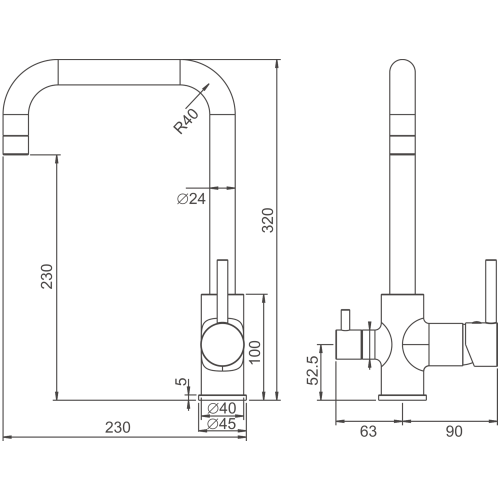 Смеситель для кухни BELZ B76802-7 на столешницу черный - фото 2