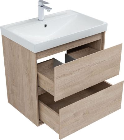 Тумба под раковину Aquanet Милан 00336383 70х50 подвесная цвет бежевый