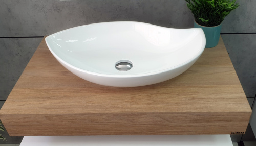 Раковина из фаянса Velvex 78261 58х36 накладная цвет белый без отверстий под смеситель - фото 3