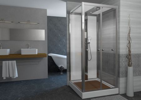 Душевая кабина AvaCan Z111MTSTEAM 100х100 квадратная с крышей ориентация универсальная