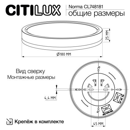 Светильник потолочный Citilux Norma (Норма) CL748181