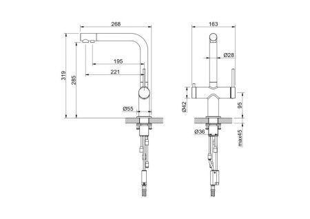 Смеситель для кухни Aquatek Европа AQ1385BG на мойку золото