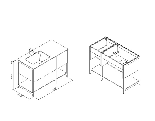 Тумба с раковиной AltroBagno Forli Forlì 1200 119х58х84 - фото 2